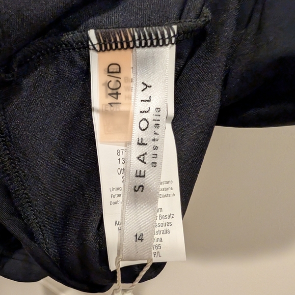 Seafolly Women's Black Solid Strappy Singlet Tankini Swim Top - Picture 7 of 8